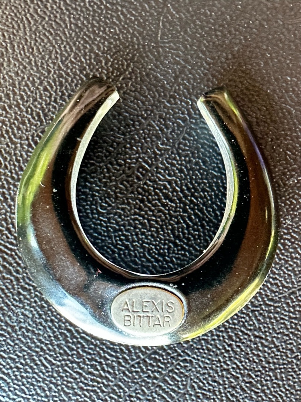 Alexis Bittar Lucite Purple and Black Horseshoe - Picture 7 of 9